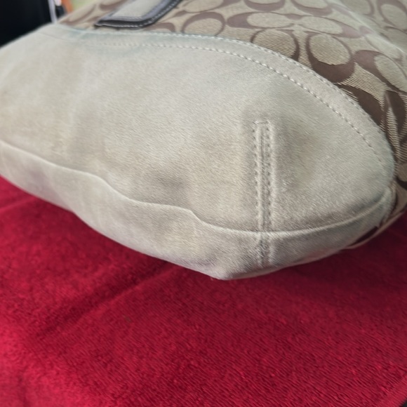 Coach Faux Fur Monogram Suede Purse - Picture 6 of 13